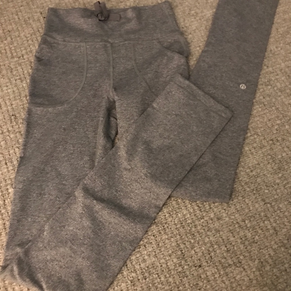 Lululemon Gray Full Length Yoga Pants- Size 4